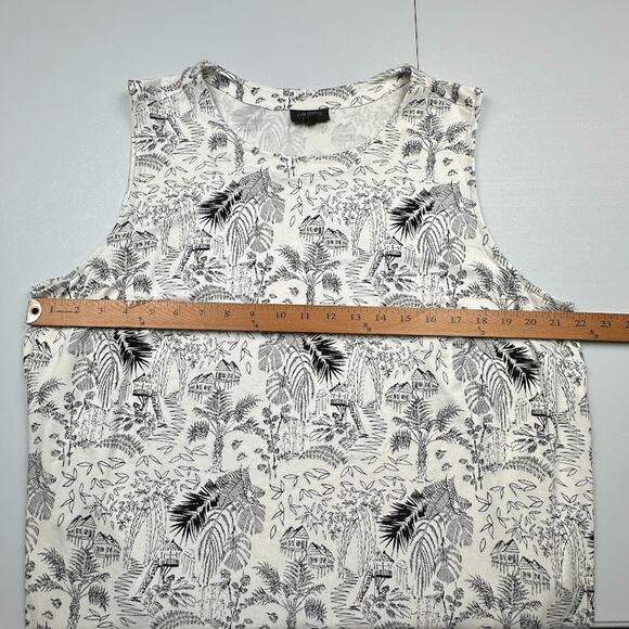 J Jill Wearever Collection Top Womens 2X White Tropical Print Sleeveless Stretch - Picture 9 of 12